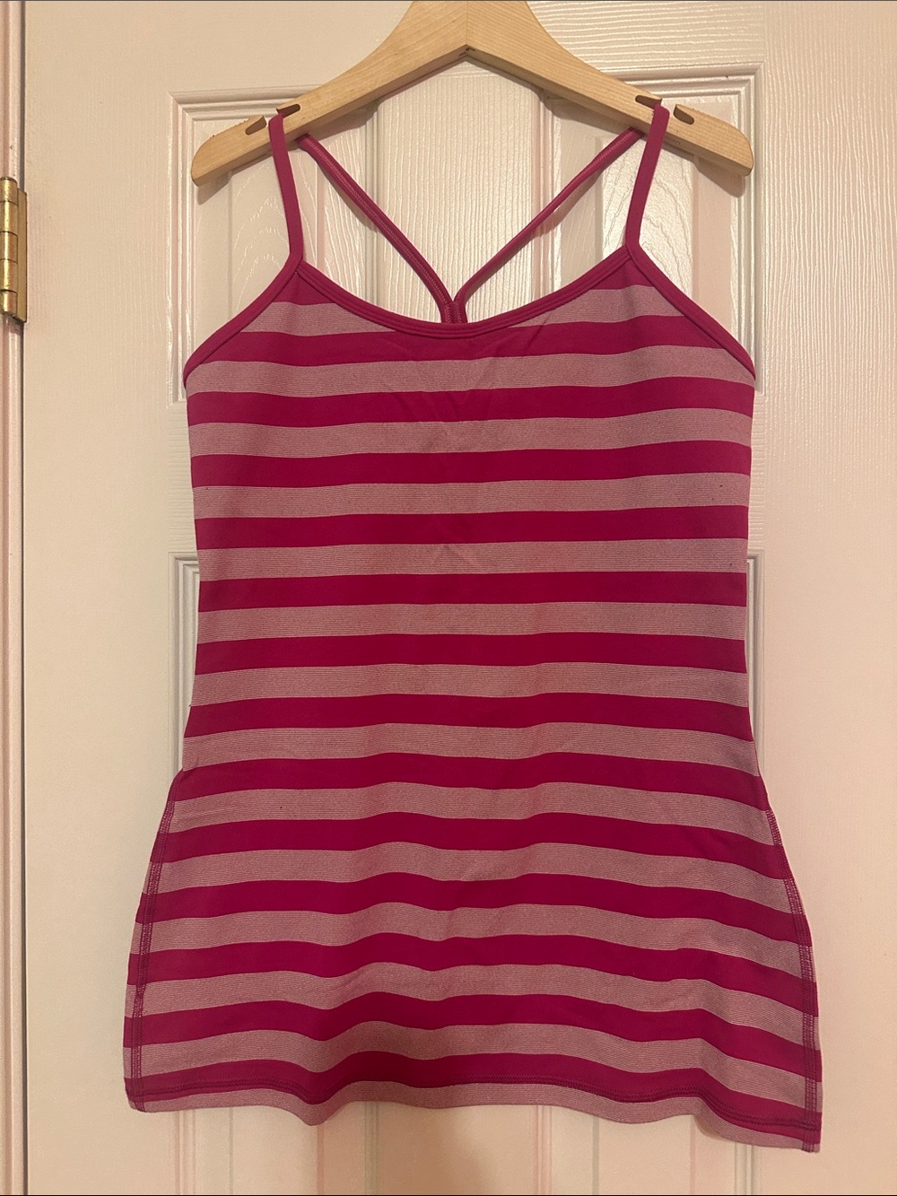 lululemon athletica Striped Magenta and Light Pink Camisole